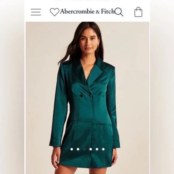 Abercrombie Green Satin Blazer Dress - Never Worn - Picture 1 of 3